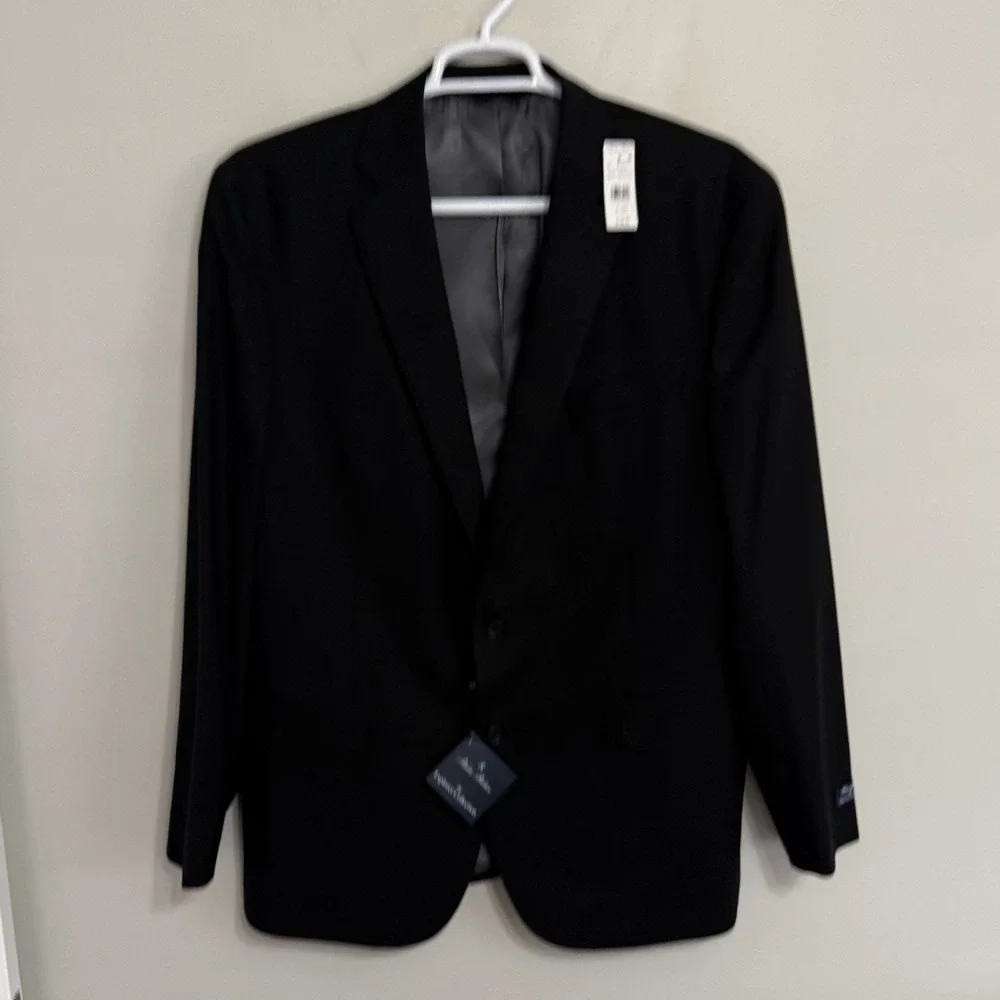 NEW Brooks Brothers Men 46L (40x34) Black Explorer Vitale Barberis Canonico Suit